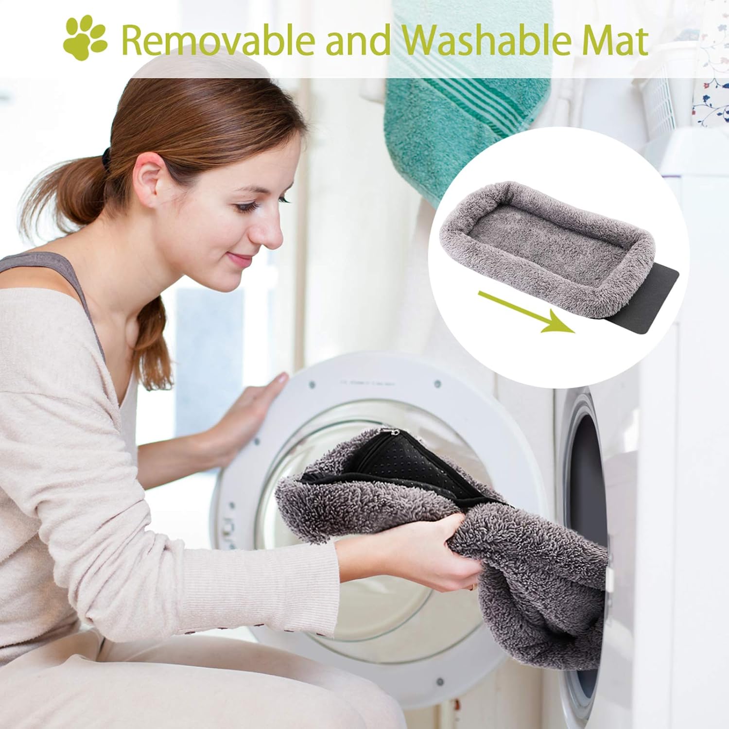 Morpilot Sac Transport Chat Chien, Caisse de Transport Chat Respirant et Pliable Cage Transport Chat avec Matelas en Peluche Amovible + Bol (Accepté au Maximum 15lbs/7kg，44 * 31 * 34cm)